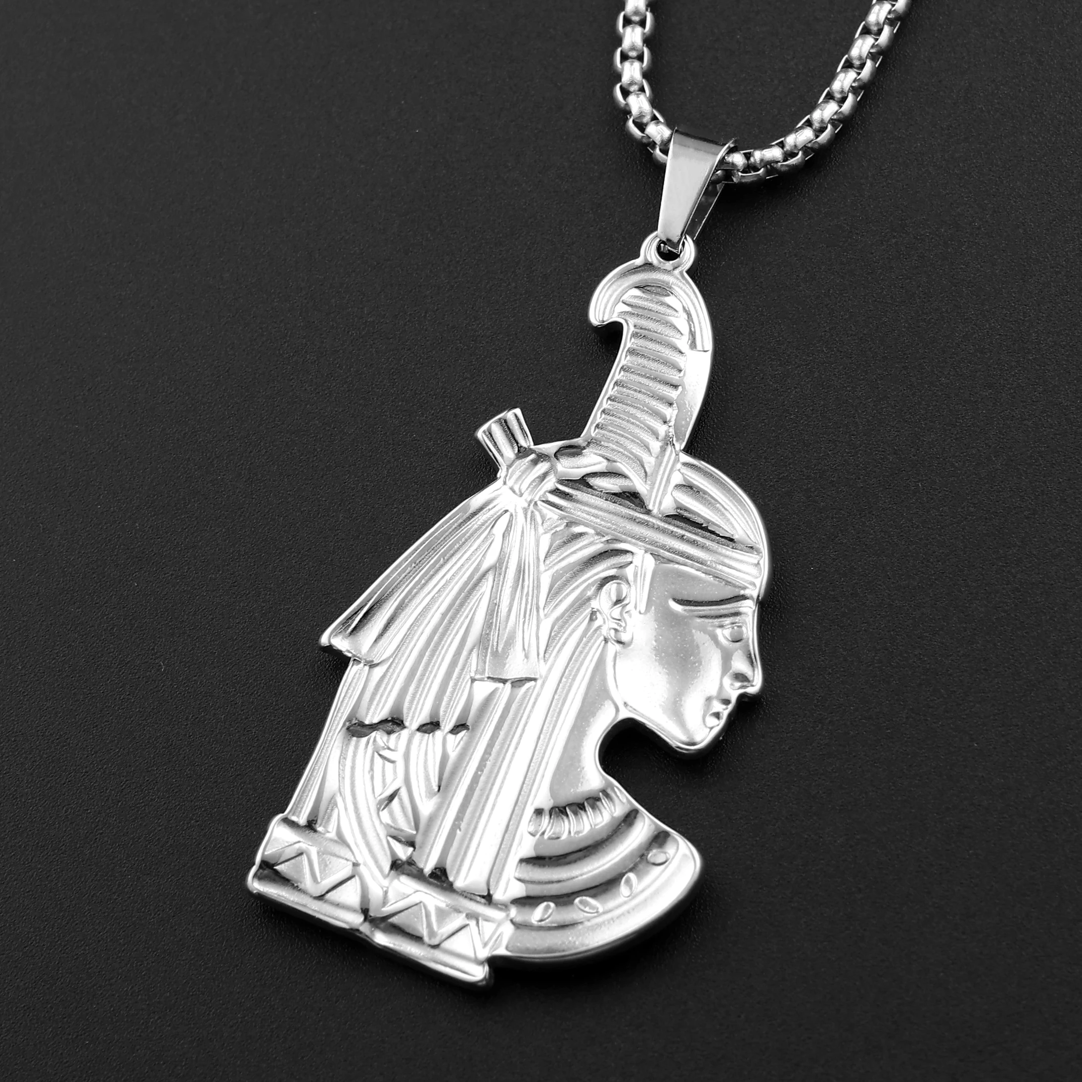 Ancient Egyptian Goddess Maat Feather Of Truth Pendant Necklace Stainless Steel Gold Color Egypt Chain Talisman Jewelry Gift