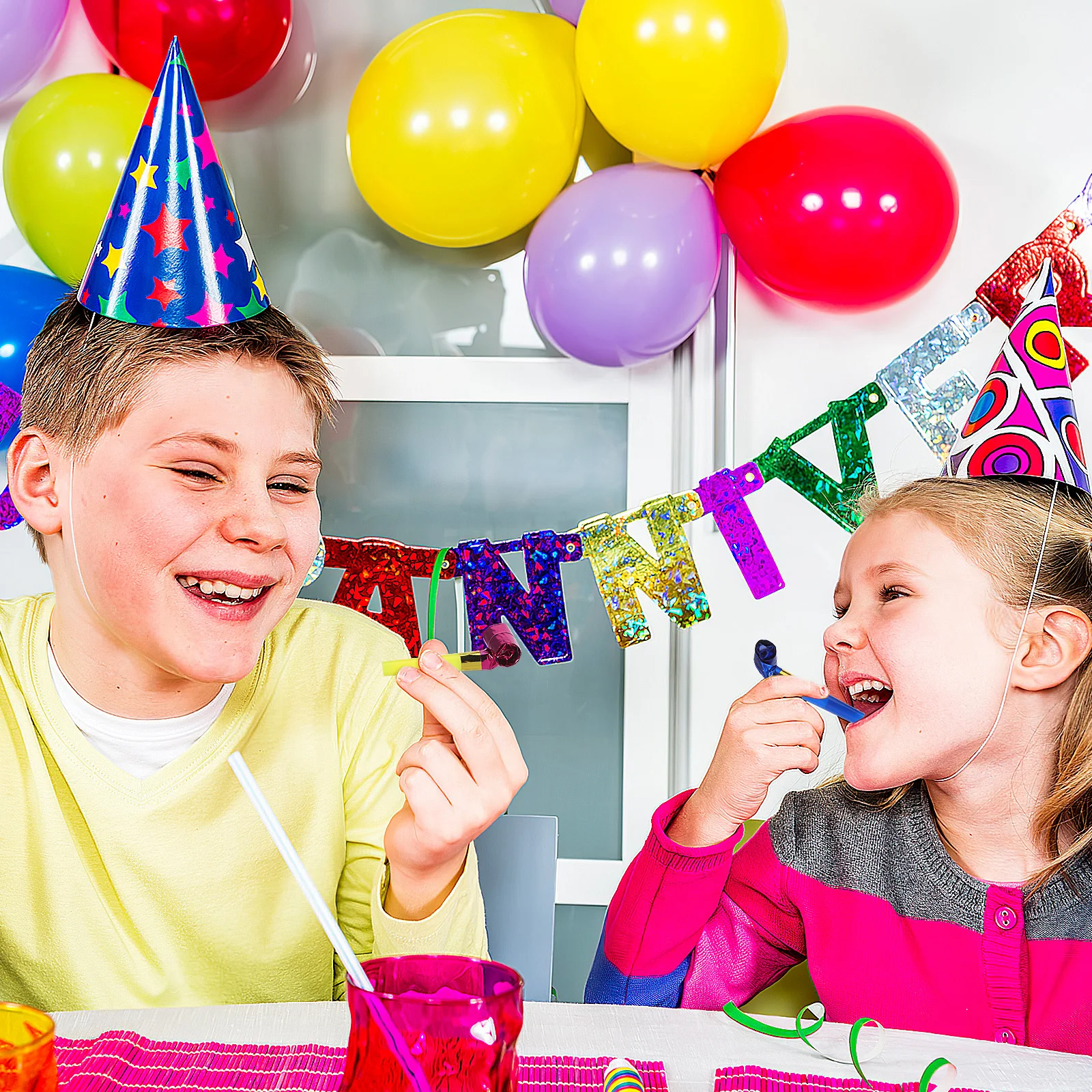 

20Pcs Whistles Long Nose Party Blowouts Noise Maker Portable Birthday Christmas Favors Party Whistles