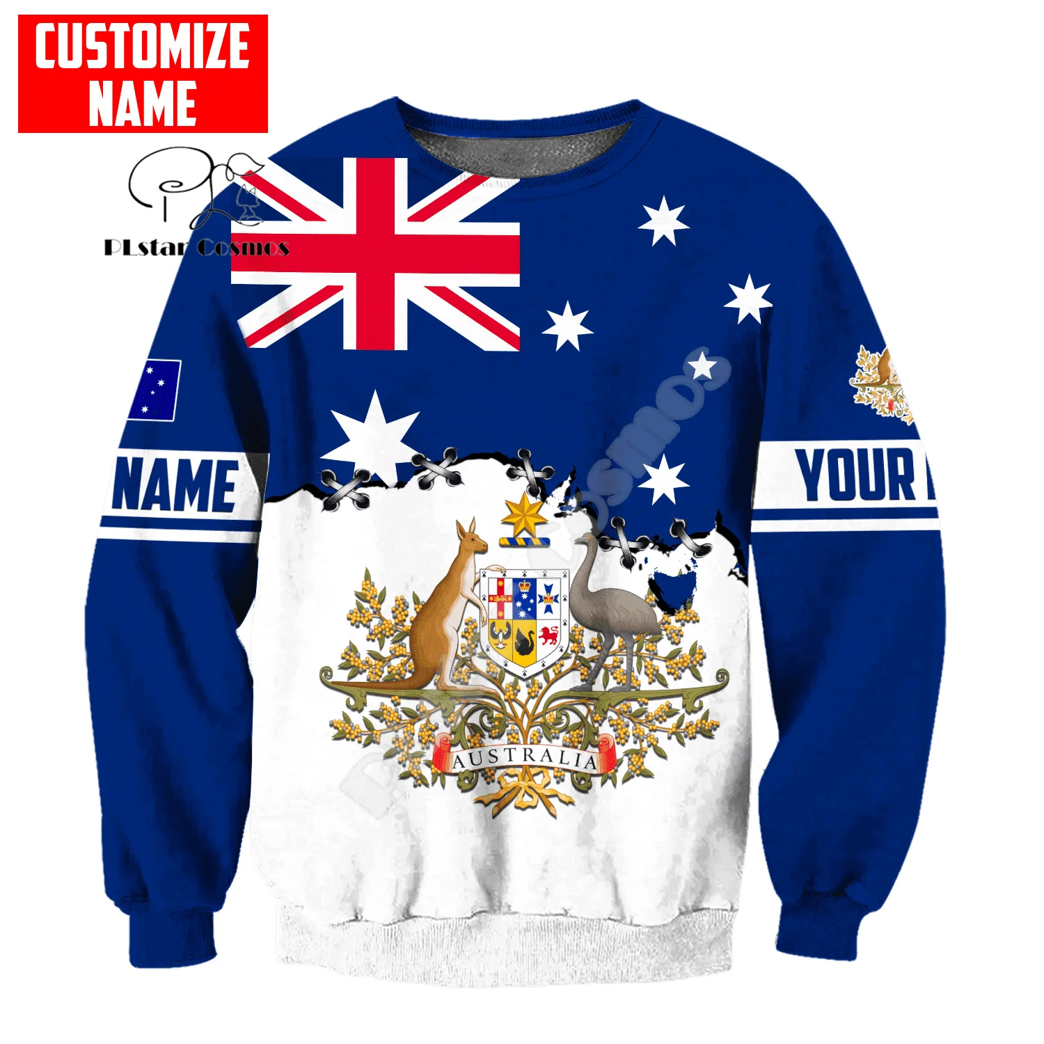 Sudadera con capucha con estampado 3D para mujer, chaqueta con nombre personalizado, Bandera de país, cultura aborigen de Australia, tatuaje Tribal,