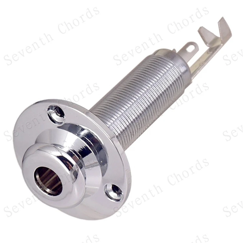 1Pcs Messing 1/4 "6,35 Strap Lock Pin Jack Ende Ausgang Eingang Buchse Für Bass Akustische Elektrische Gitarre Zubehör teile – Detail 4