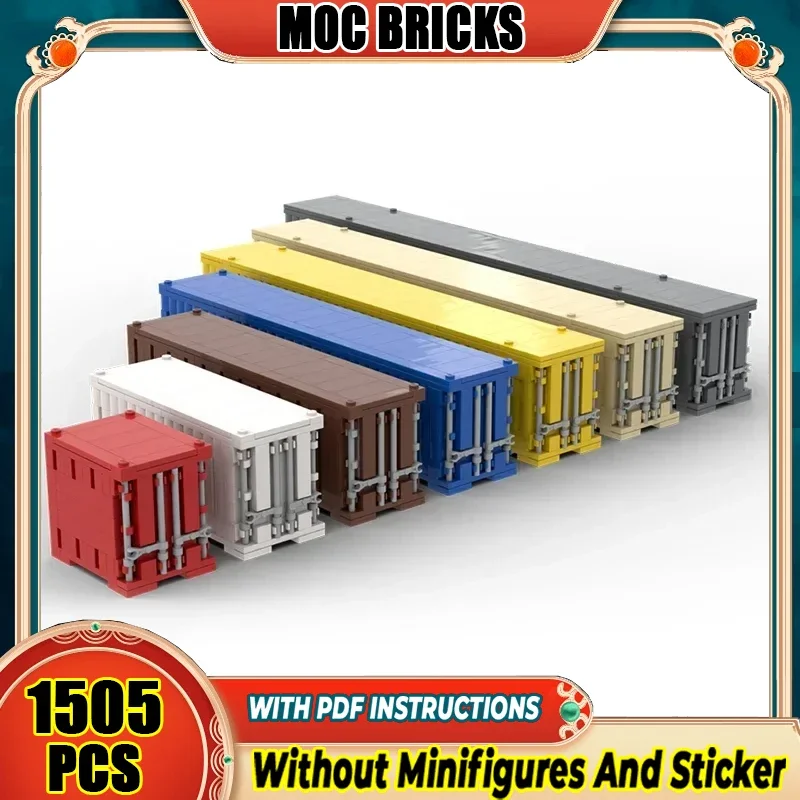 

Городская грузовая модель Moc, строительные кирпичи, контейнеры различных размеров, технологические модульные блоки, подарок, Рождественская игрушка, набор «сделай сам», сборка