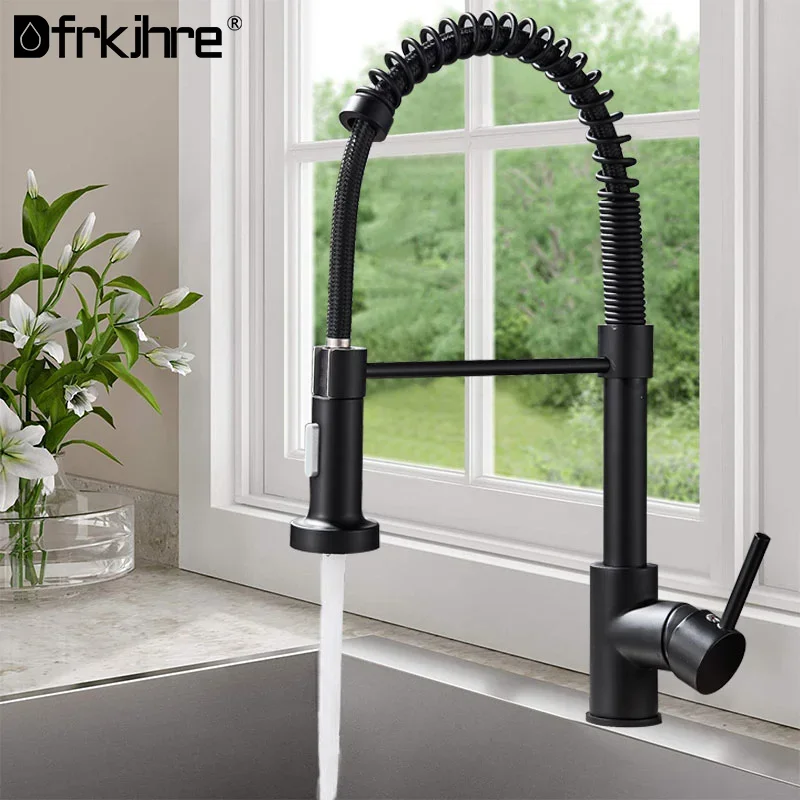 

Kitchen Faucet Pull Out Deck Mounted Mixer Tap 360 Degree Rotation Sink Hot Cold Taps kitchen Single Handle Mixer Tap