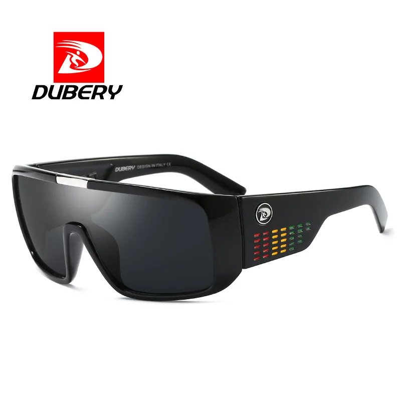 DUBERY New Sunglasses Big Glasses Frame One-piece Lens Cycling Sports Goggles Windproof Sand Sunglasses