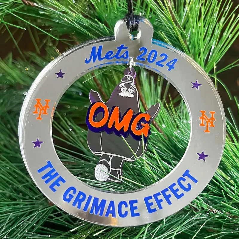 2024 Mets Season Ornament, Grimace Effect Ornament, OMG Christmas Ornament For NY Mets Fans, New York Baseball Keepsake