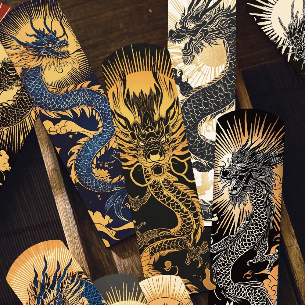 30 قطعة الإشارات المرجعية التنين الصيني غير النظامية صفحات القراءة الكتب الموسومة اللوازم المكتبية المدرسية DIY الإشارات المرجعية الإبداعية الجمالية