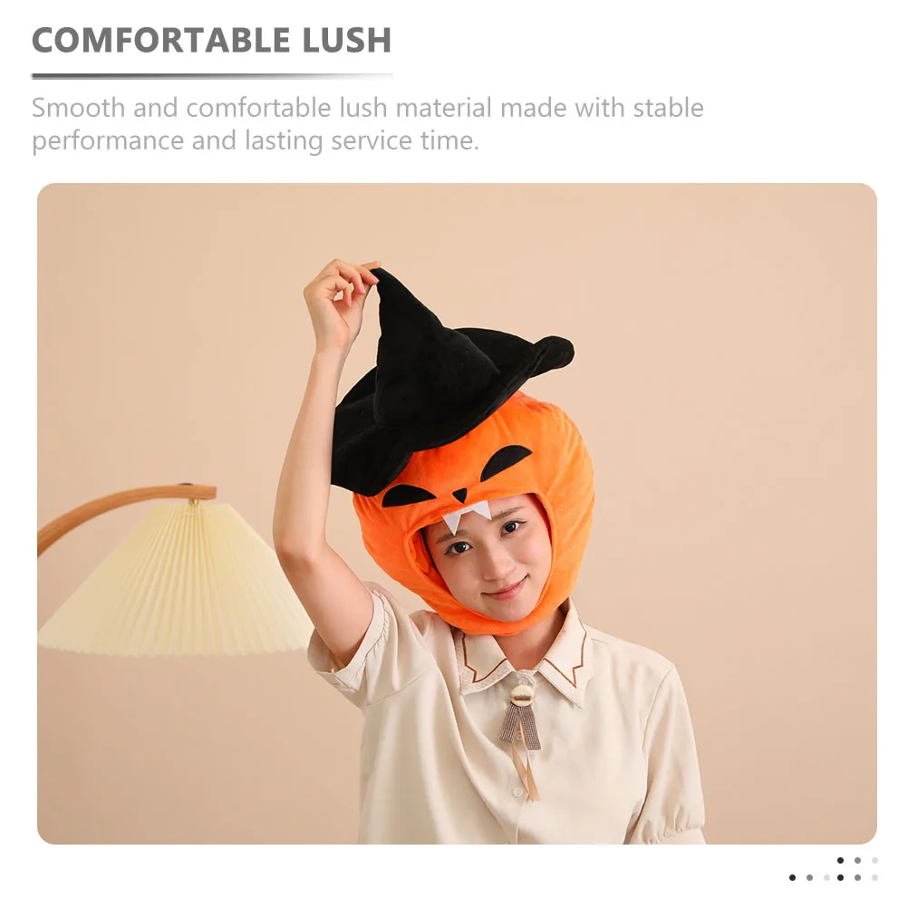 

Pumpkin Head Hat Halloween Costume Party Witch Shape Cosplay Headwear Lightweight Cartoon Adult Decorative Selfie