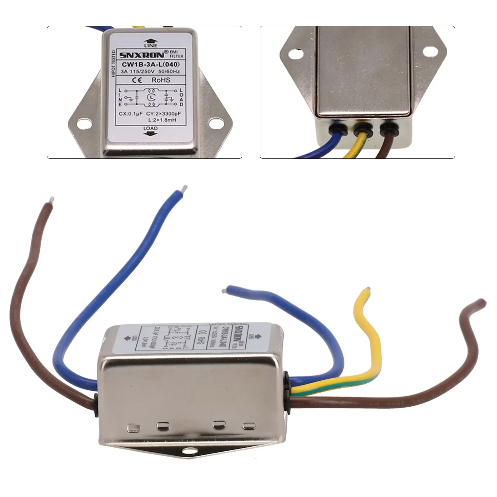 Versatile AC 250V Power Filter for Interference Suppression Suitable for Automation and Data Communication Equipment