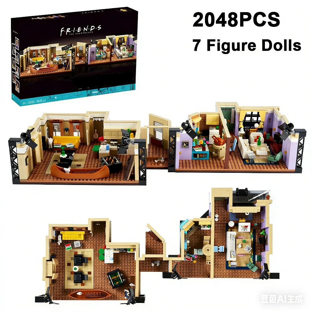 

2048PCS Creative The Friends Monica and Rachel Apartments Building Blocks Home Architecture Assemble Bricks Toy Gift For Adult