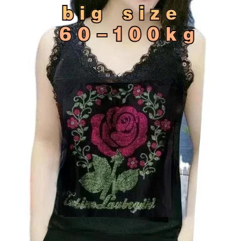 

Women Gemstones Tanks Tops Hollow Out Tanks big Woman big size Camisole Tops