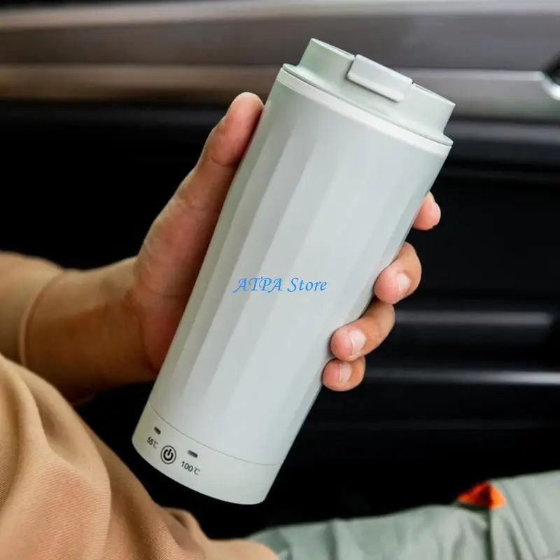 

U13C Auto Heating Travel Mug 500ml Capacity Stainless Steel Car Cup Kettle Temperature Control For Road Trips And Outdoor Use