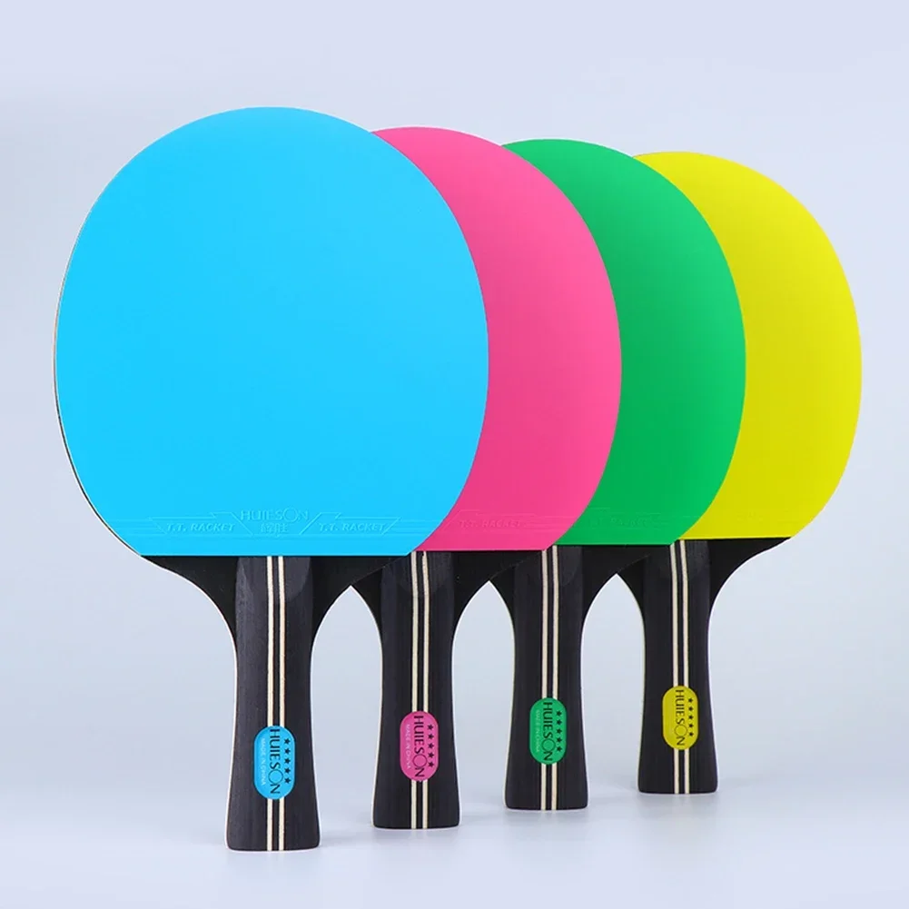 1pc Colorful Table Tennis Racket Long Handle Strong Rotate Control Ping Pong Racket 7-Ply Wood Bat FL Table Tennis Rackets