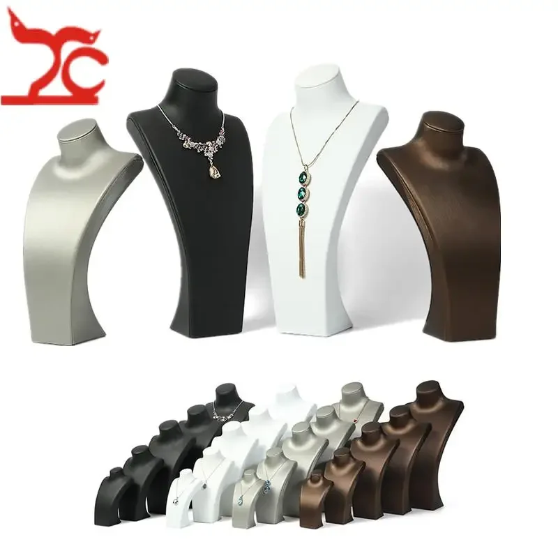 Wholesale Handmade Custom Luxury Pu Leather Display Bust Mannequin Custom Necklace Display Necklace Leather Display Stands