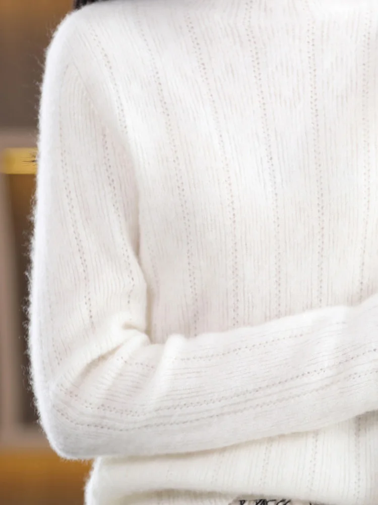 

TLOML женский пуловер с воротником, свитер, осень-зима, трикотаж из 100% мериносовой шерсти, базовые мягкие теплые штаны, женская одежда, топы