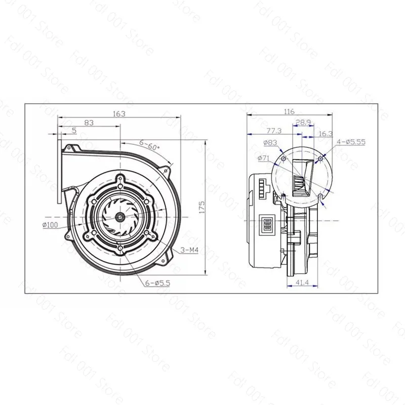 2025 Mixed Condensing Wall-Mounted Boiler Fan Low Noise High Temperature Resistance Brushless Dc Centrifugal Fan Heater