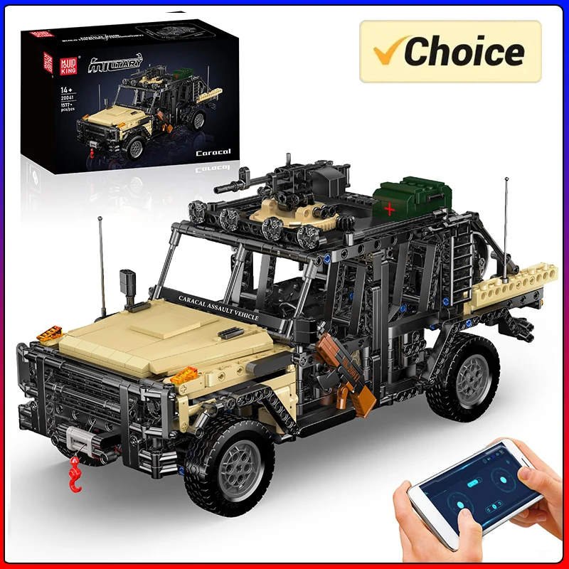 Mould King 20041/20042 Giocattoli per auto tecniche Il veicolo RC Caracal Building Blocks Assemblaggio Auto militare Mattoni Regalo di Natale per bambini