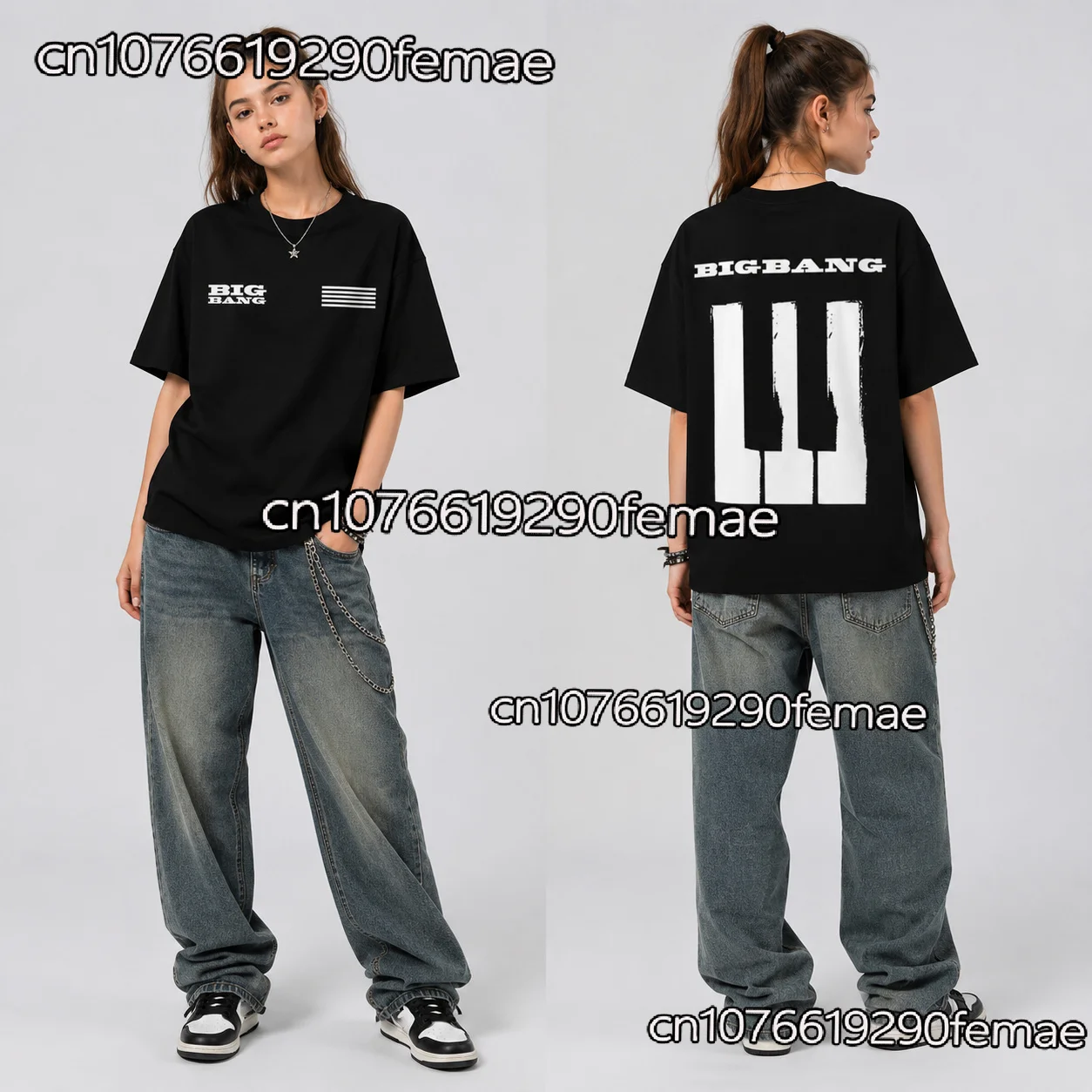 Image of 2026 XX：COSMOS BIGBANG 20 Jahre Jubiläums-T-Shirt Damen Locker Sitzend Retro Konzerttour Merch Sommer Lässige Kurzarm-Bluse