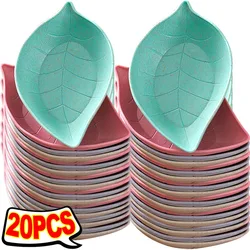 1-20Pcs Sauce Dish Leaf Shape Mini Mixed Dipping Bowl Home Kitchen Plastic Seasoning Salad Dressing Snacks Dish Appetizer Plates