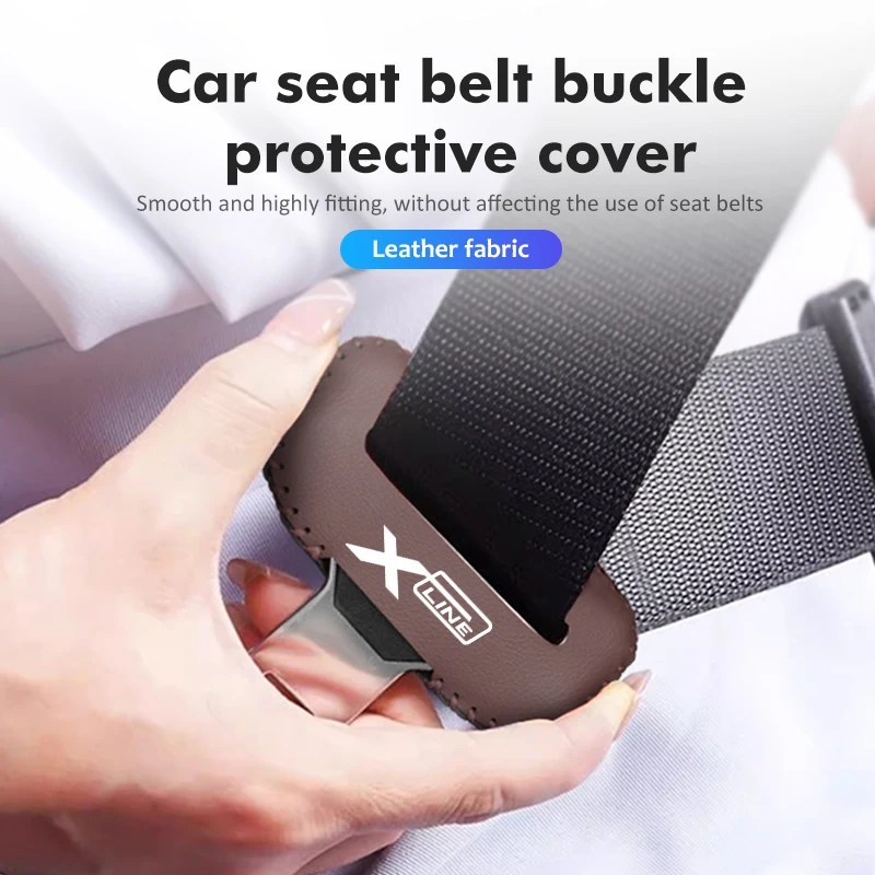 Car Seat Leather Seatbelt Belt Clip Protector Buckle Plug Cover For KIA Xline Sportage Optima Ceed Soul Picanto Stonic