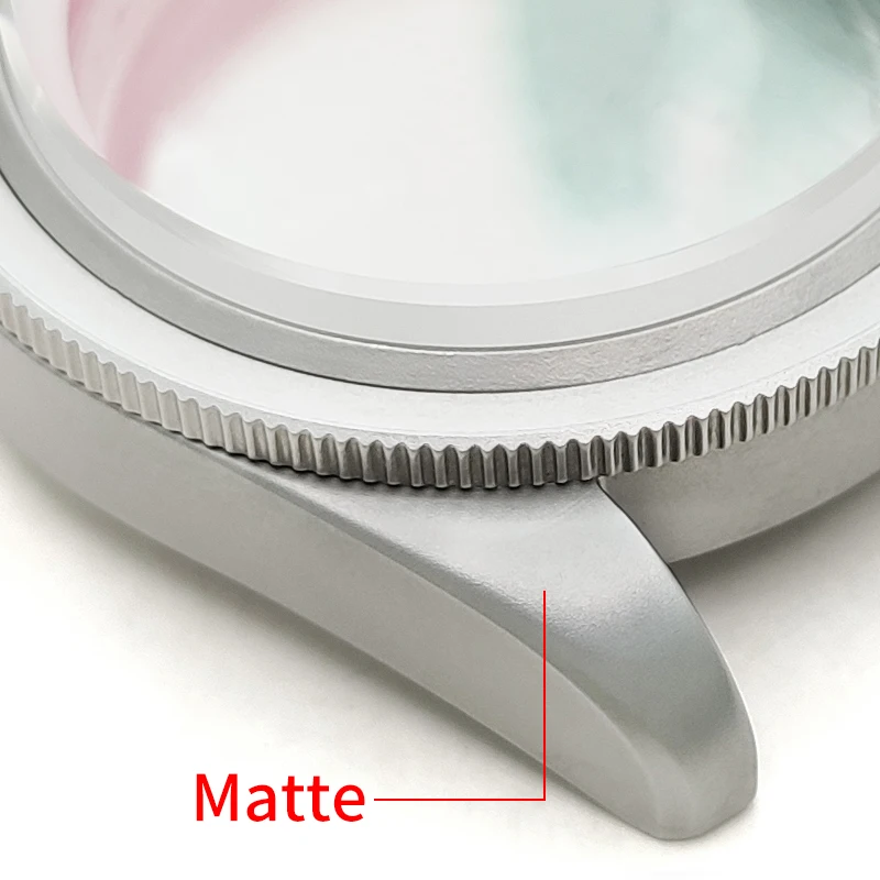 Vintage Watches Case Matte Silver/Black For SKX SKX007 NH35 NH36 4R36 Steel Cases Movement Sapphire Crystal Glass MOD Watch Part