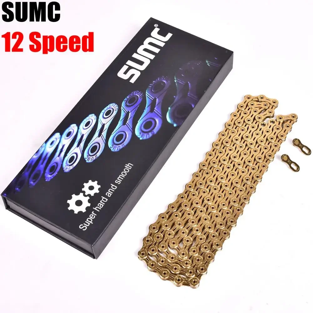 12 Speed Bike Chain  MTB  Gold Chain 126L 1X12 System 12S 24S Power Lock Connector With Missing Link For Part K7 Bicycle Parts
