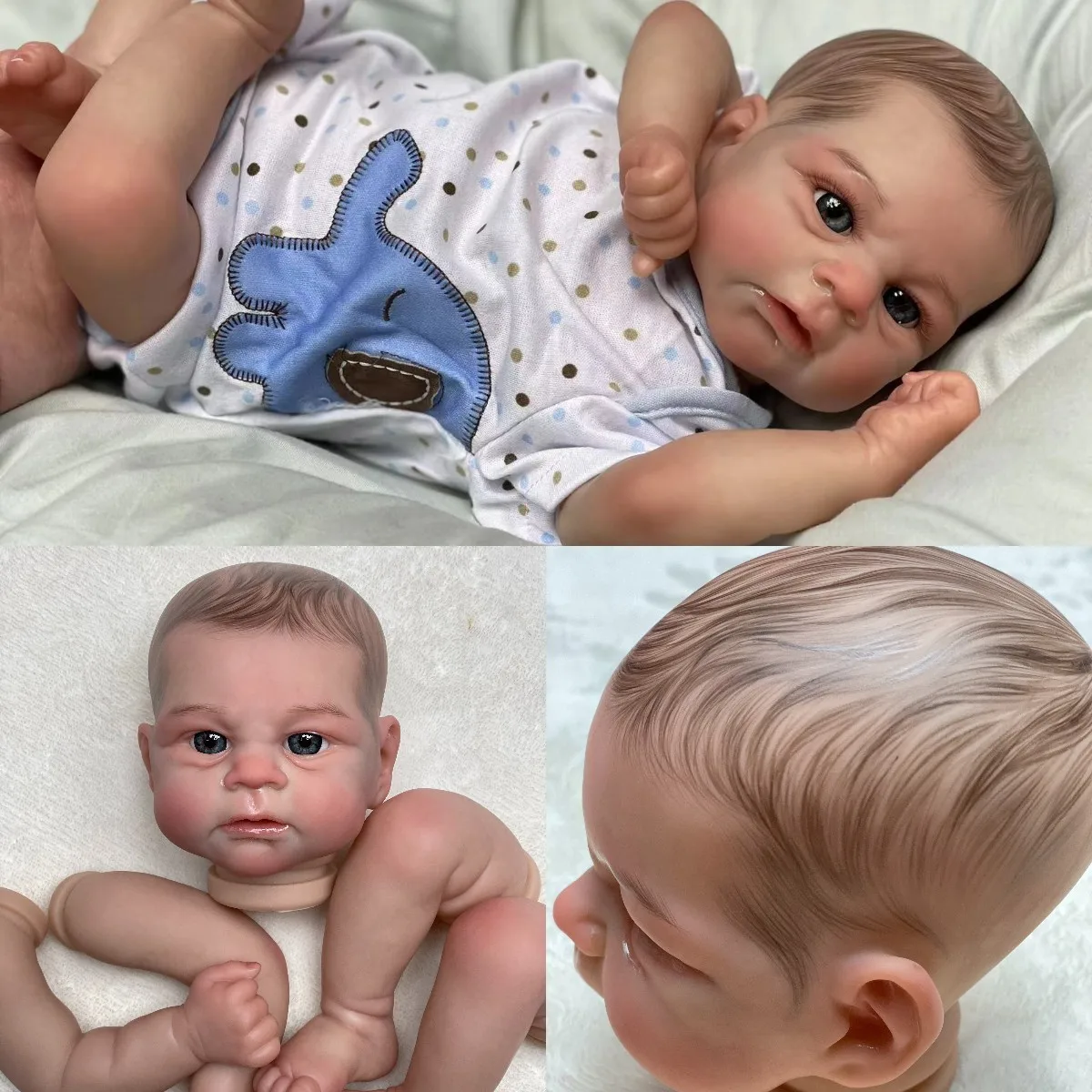 

Bebe Reborn Kit 18 Inch Elijah 999D Hand-painting By David Weisi DIY Unassembly Baby Reborn Dolls For Girls