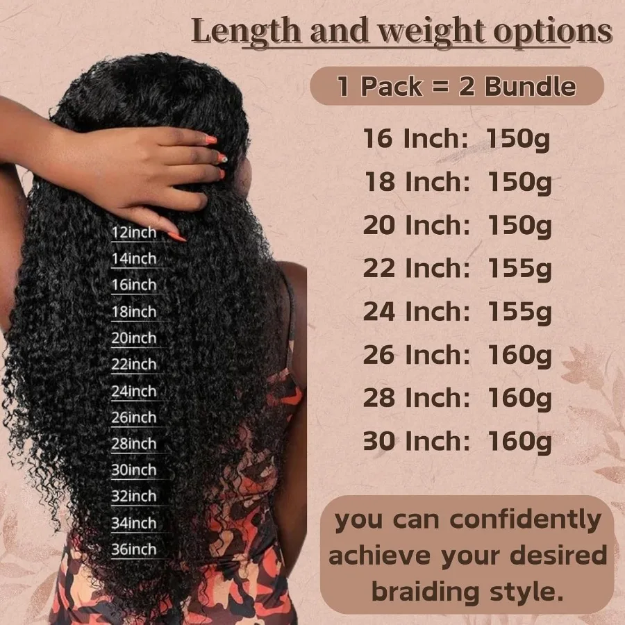 وصلات شعر صناعية رطبة ومموجة بطول 20 بوصة للتضفير بدون لحمة شعر عالي الجودة لضفائر بوهو لون طبيعي 2 B