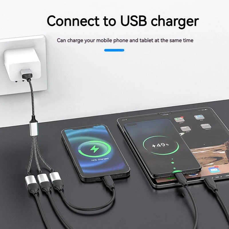 كابل محول USB الفاصل 1 في 3 خارج 4 منافذ OTG محول نوع C تمديد بيانات الطاقة لأجهزة الكمبيوتر المحمول لوحة المفاتيح أذرع التحكم في ألعاب الفيديو الماوس