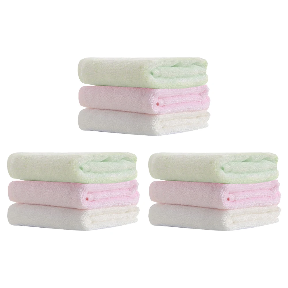 

9pcs Bamboo Fiber Baby Towels Soft Reusable Newborn Washcloths Absorbent Drooling Spit Milk Handkerchief Facial Bath