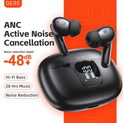 QERE E60 Wireless Headphones, TWS Bluetooth 5.3,HD Microphone,HIFI Earphones,13mm Driver,60ms Low Latency,4 Mics, ANC Call, New