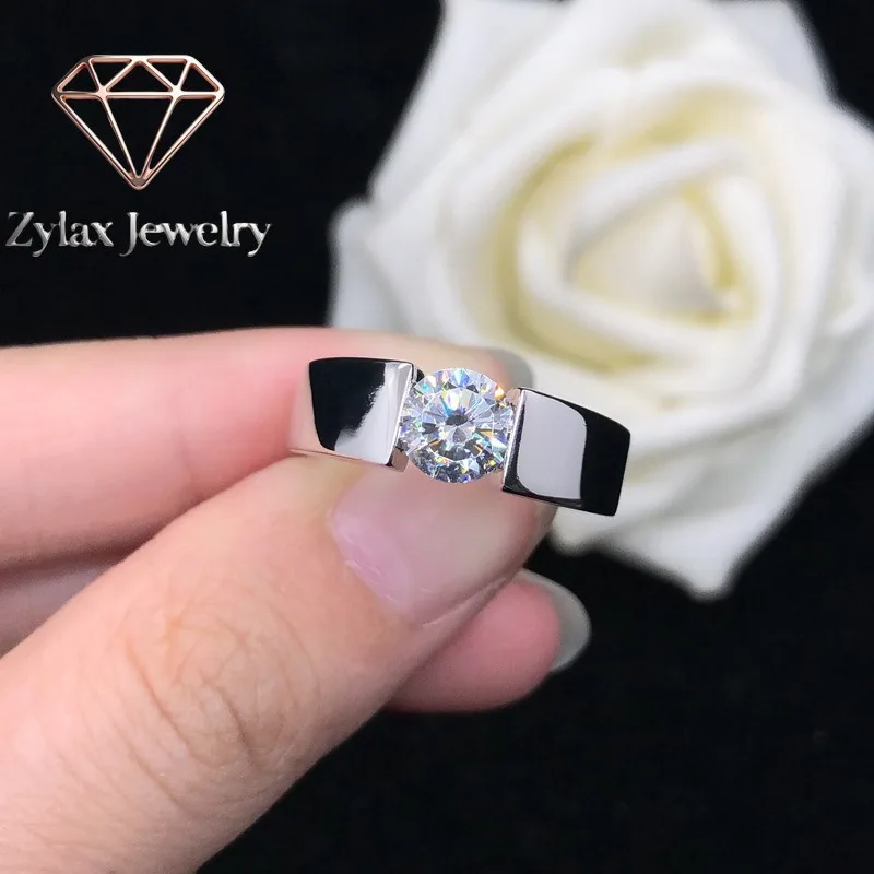 

Zylax Jewelry PT950 Platinum 1 Carat Moissanite Couples Rings, Minimalist, Timeless Design & Premium Craftsmanship