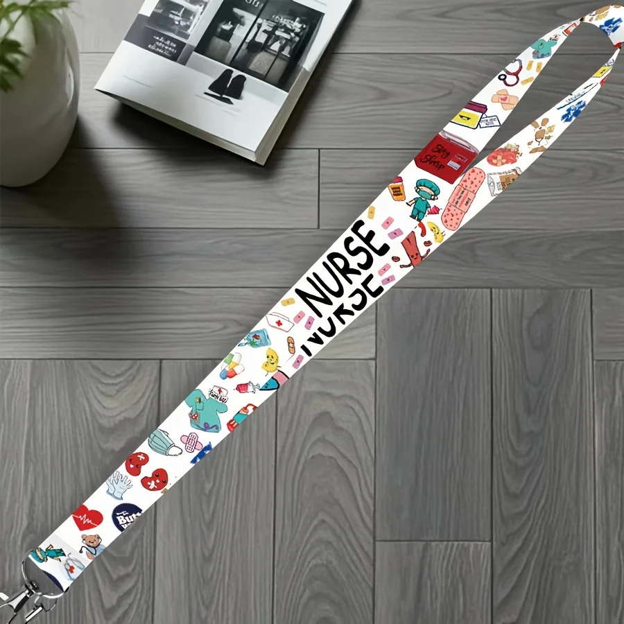 1-Pack Cute Nurse Badge Holder with Lanyard - Fun & Functional Neck Strap for Work, School, or Entertainment- Durable Polyester