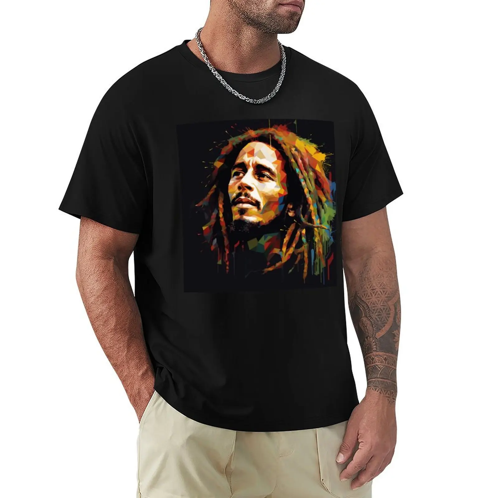

Bob Marley Jamaican Reggae singer, guitarist, and songwriter. T-Shirt Basic Plain Short Sleeve Crew Neck Tee