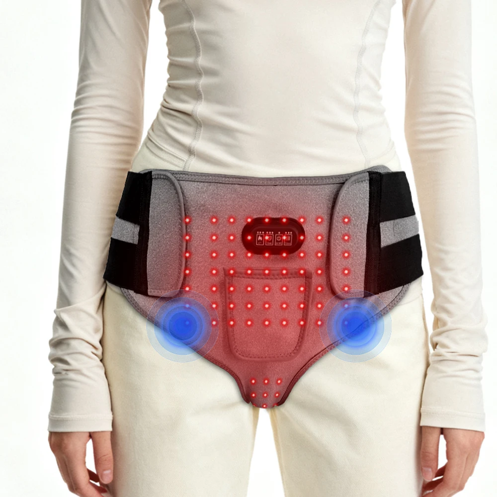 Red Light Heating Women's Underwear 3 Level Modes &Timer Abdominal Massage Wrap Heated Triangle Pants for Menstrual Discomfort