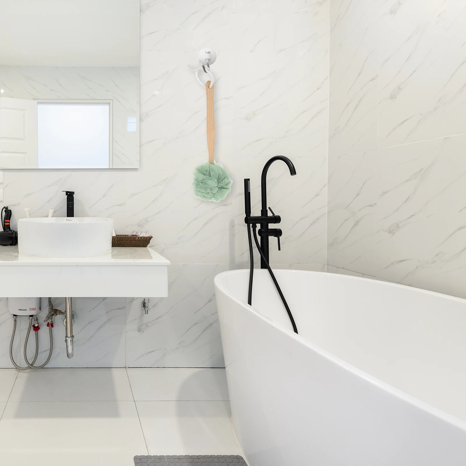 

3pcs Nylon Wood Long Handle Shower Brush Body Exfoliating Deep Cleaning Back Scrubber Bathing Accessory Lightweight Durable Use