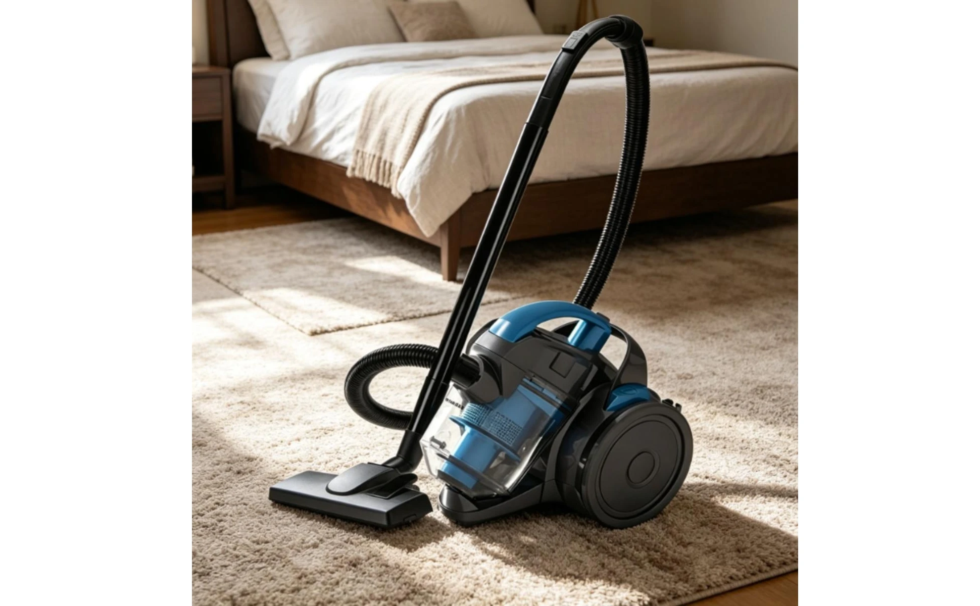 Corded Canister Vacuum Cleaner Transparent Dust Bin Bagless Canister Vacuum Long Flexible Hose Extension Tubes
