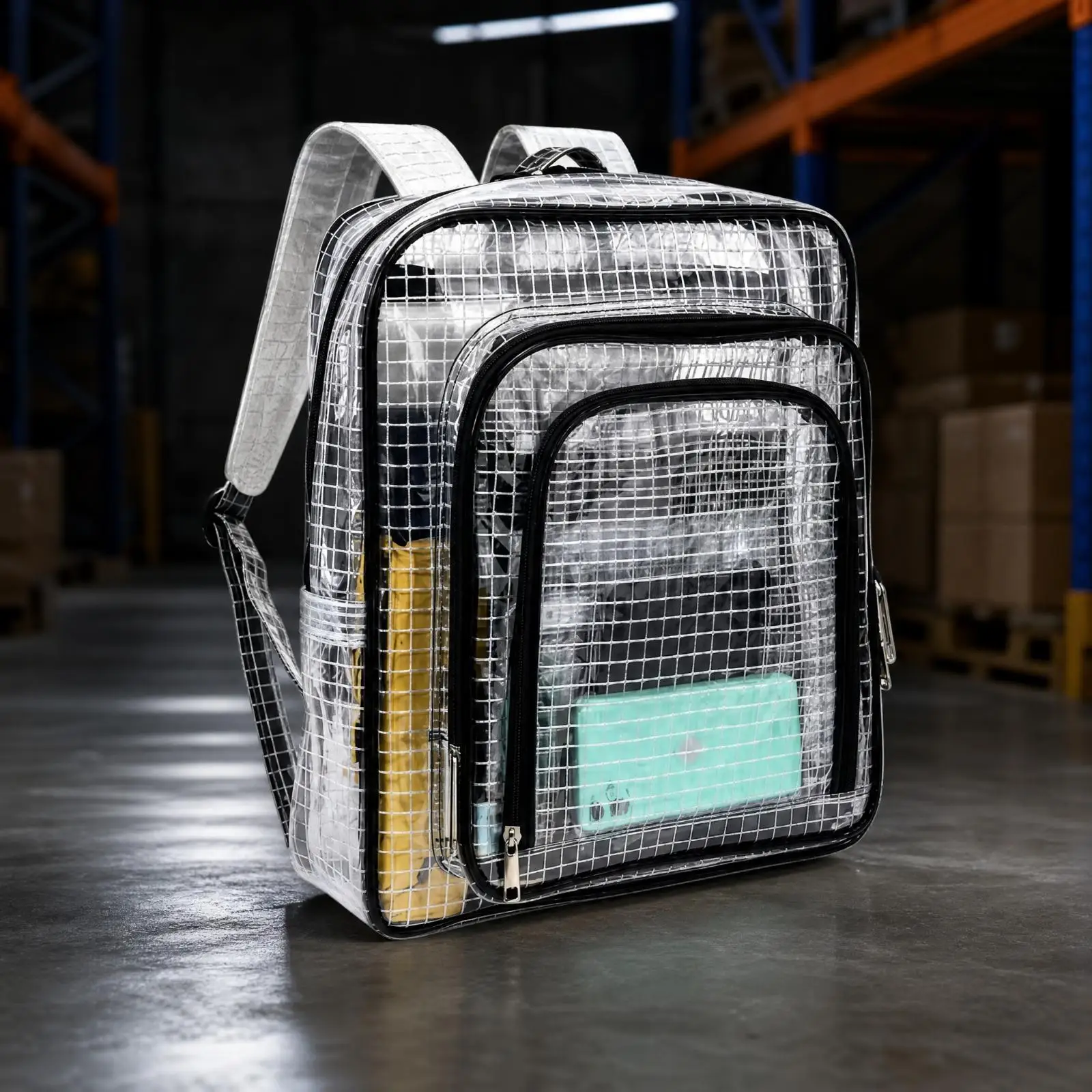 Clear Anti Static Tool Backpack Shoulder Carry Pack with Dust Resistant PVC Build for Field Work Equipment Storage