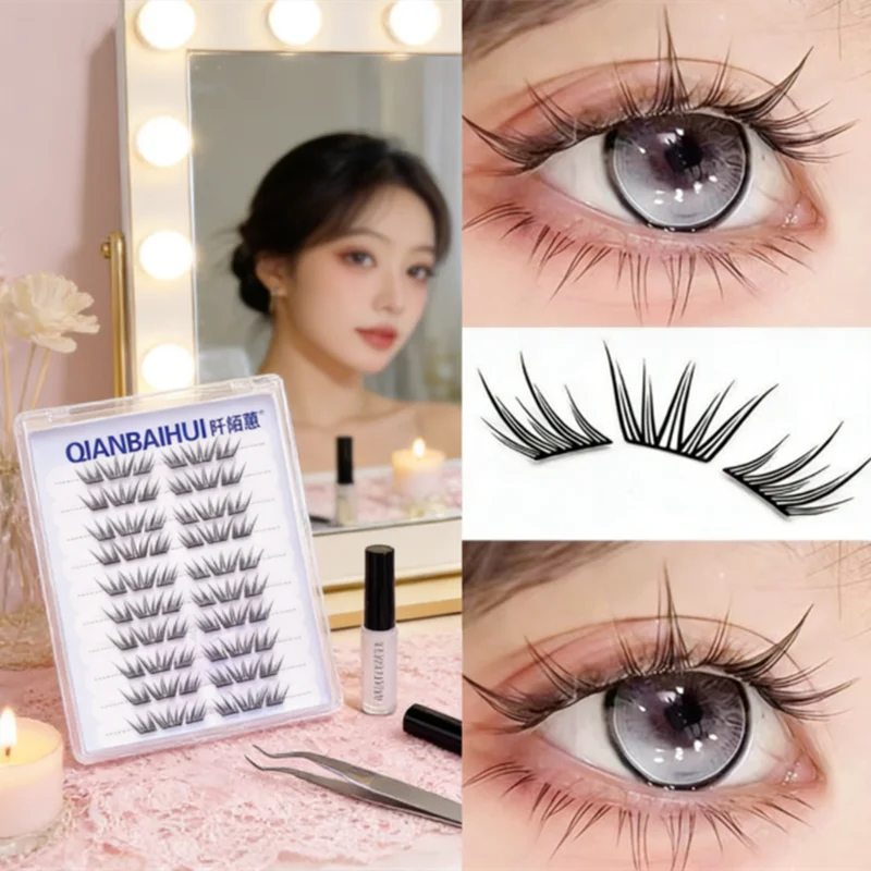 NEUE DIY Selbstklebende Wimpernbüschel Erstellen Sie Ihren Eigenen Natürlichen bis Dramatischen Look, Kein Kleber Benötigt Weiche Künstliche Wimpern für Tägliches Tragen