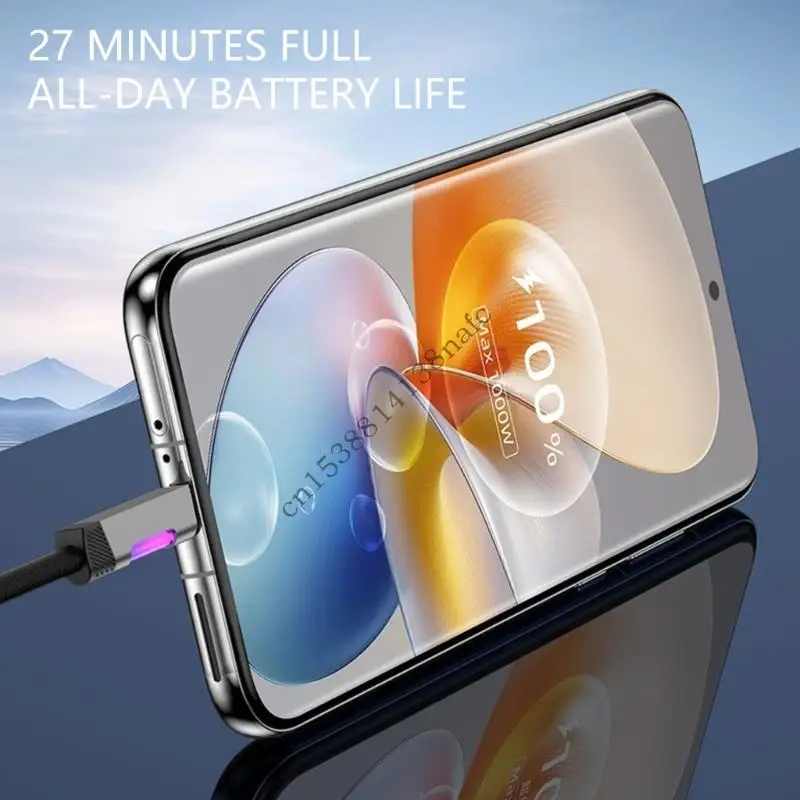 594F نوع التحكم في درجة الحرارة الذكي نوع C كبل الشحن 100W سبيكة الشحن السريع