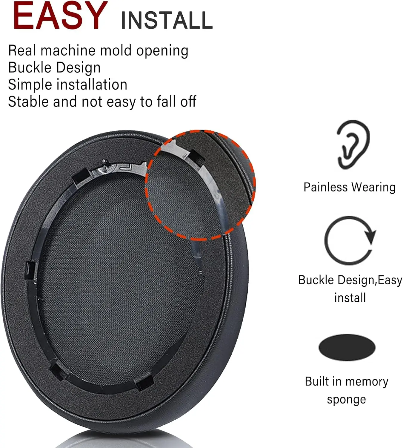 Life Q30 Q35Ear Pads Сменные амбушюры из пенопласта Мягкие протеиновые кожаные амбушюры, совместимые с Anker Soundcore Life Q30/Q30