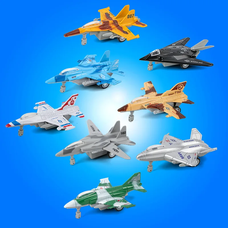 Alloy Aircraft Model Kids Toys Military Fighter Model Toy Lifelike Warplane Kids Fighter Pull Back Airplane Gifts