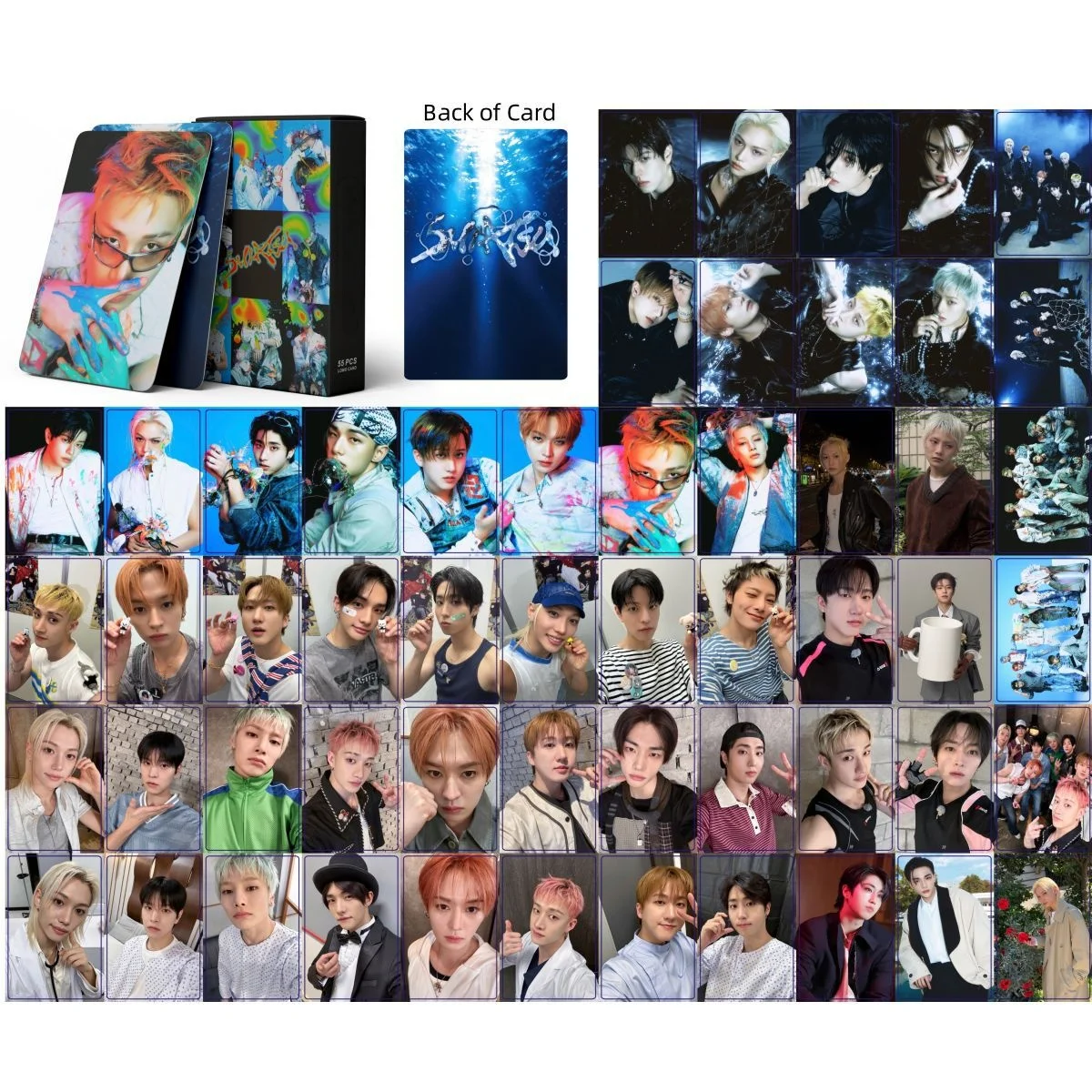 55Pcs New SUIATSU Lomo Cards Photocards Laser HD Fans Collection Cards Decorative Stickers Present Gifts