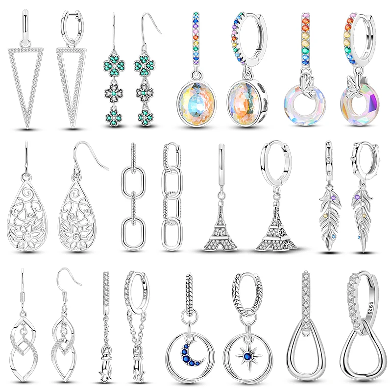 أقراط من الفضة الإسترليني عيار 925 أقراط كريمة بيضاوية ملونة أقراط ساحرة للنساء مجوهرات فضية عصرية على شكل دائرة كبيرة