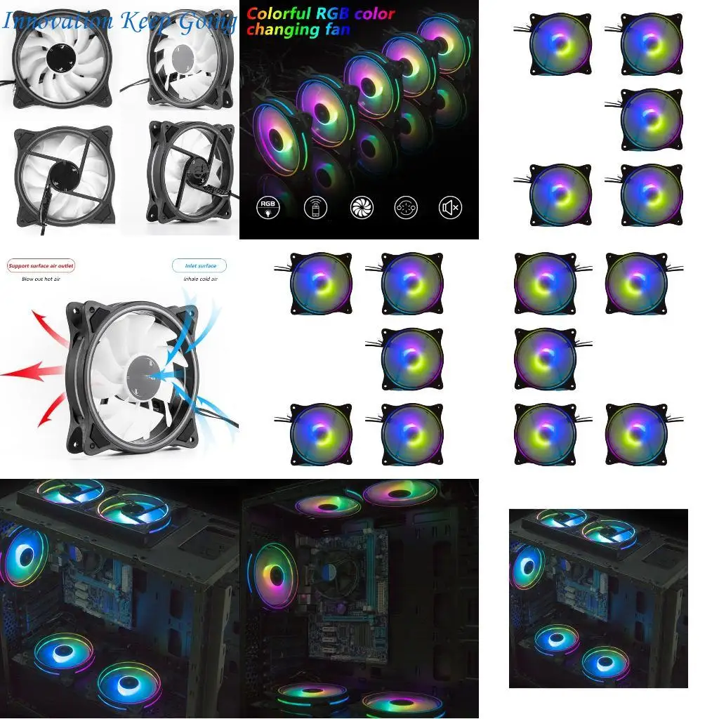 

E65C Two Sided RGBs LED Silents Cooling Fan With Hydraulic Bearing Auto Temperature Control For PC