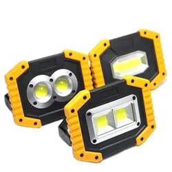 Reflector LED COB portátil para acampada, reflector de carga USB de 20w, 18650