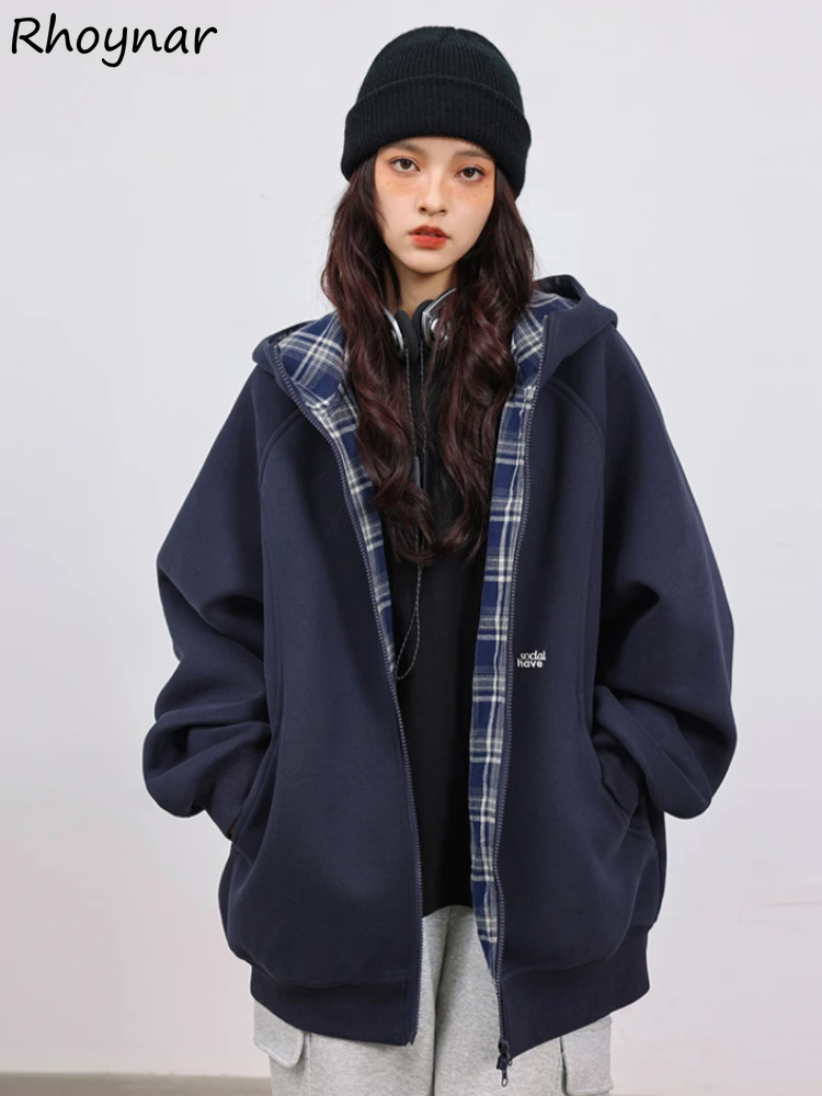 

Толстовки женские корейские модные лоскутные клетчатые с капюшоном модные свободные топы универсальные с вышивкой ретро колледж осень Ins