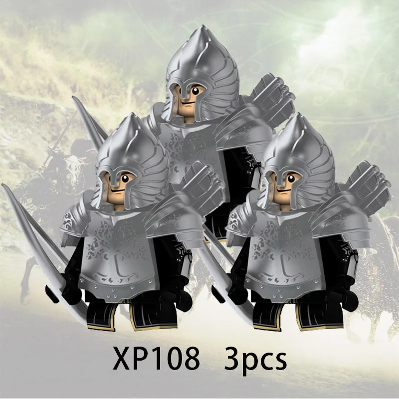 3 stücke Herr Ringe Elfen Orcs Armee Zwerg Rohan Mini Action Spielzeug Figuren Bausteine Montage Spielzeug für Kinder Geburtstag geschenk