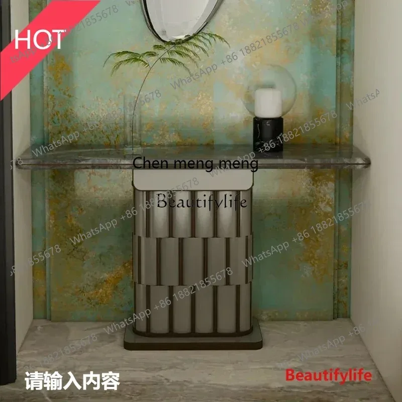 

style NEW Sapphire supercrystalline stone countertop entrance table Small apartment entry wall entrance end view table ss 8617