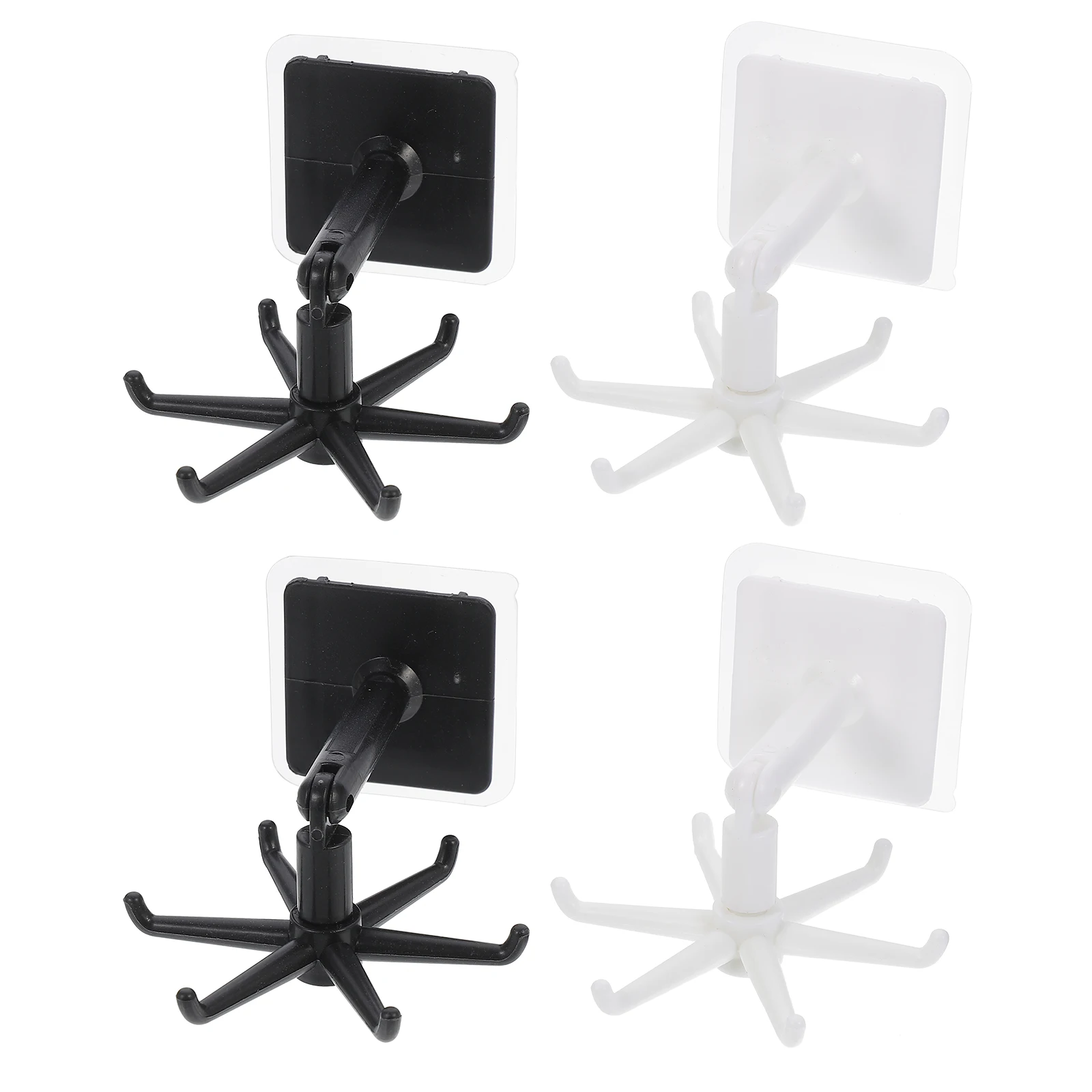 

4pcs Rotating Hooks Kitchen Utensil Hanger Foldable Spatula Holder Mount Organizer ABS Material