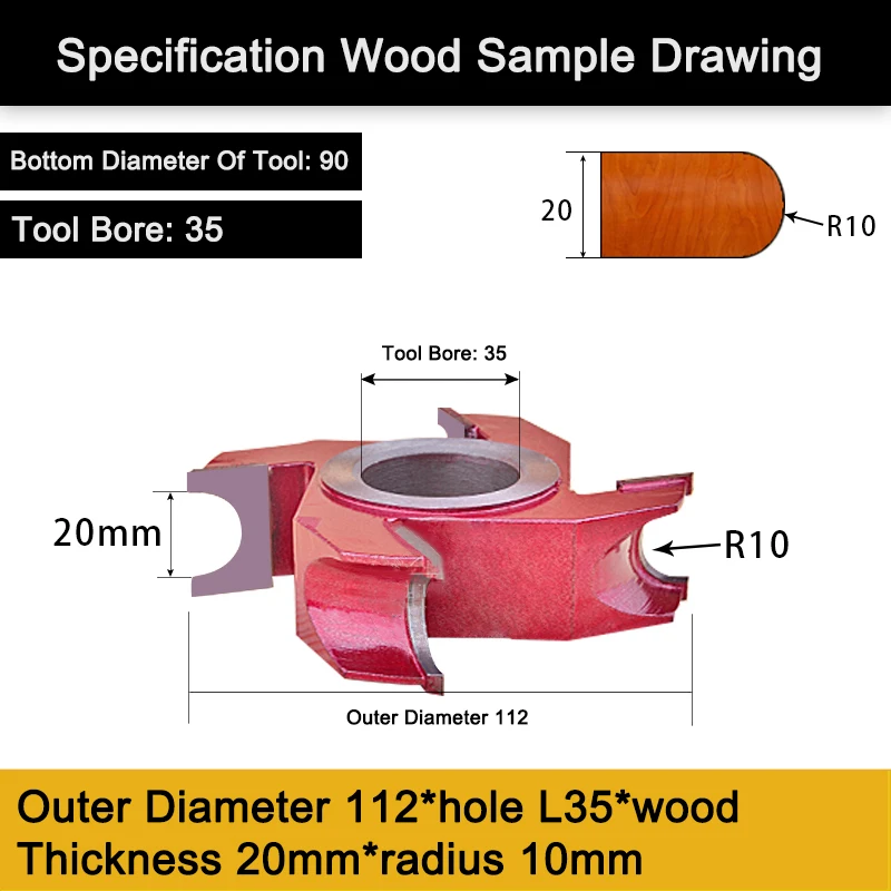 MINGRUI semicircular tungsten steel alloy end mill trimming knife wood shaper cutter head grooving blade