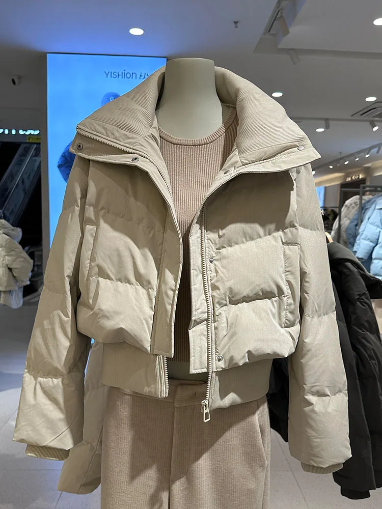

Unique ort Puffer Jaet Women's Winter 2025 New Sle Ele Bread Coat Thi Outerwear Soft Peach Color High End Faion